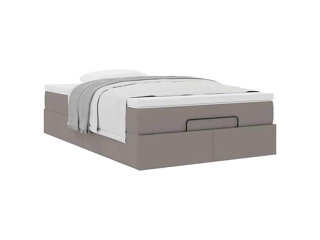 Ottoman bed met matras 120x190 cm stof taupe