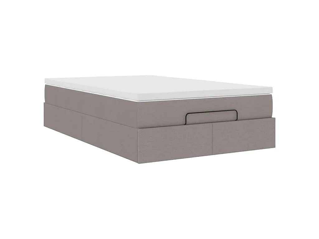Ottoman bed met matras 120x190 cm stof taupe