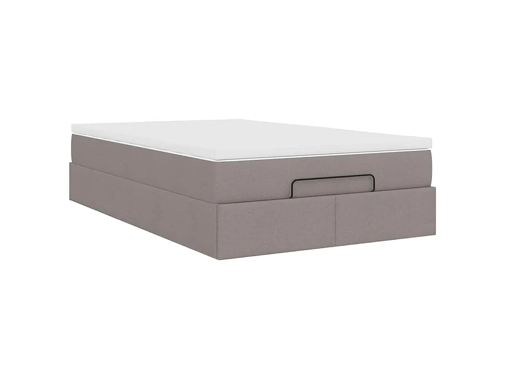 Ottoman bed met matras 120x190 cm stof taupe
