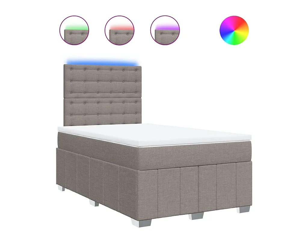 Boxspring met matras stof taupe 120x200 cm