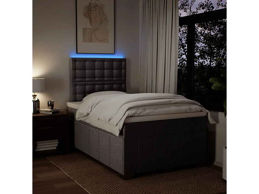 Boxspring met matras stof taupe 120x200 cm
