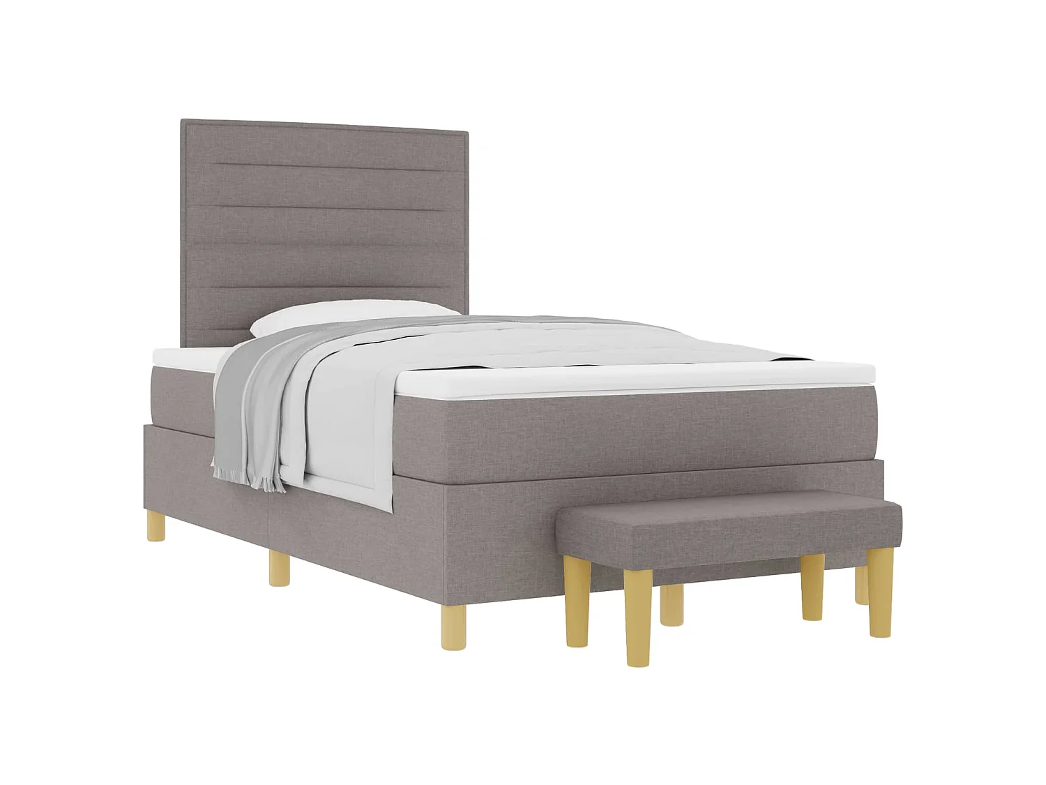 Boxspring bed met hoofdeinde Taupe 200 x 120 cm Stof