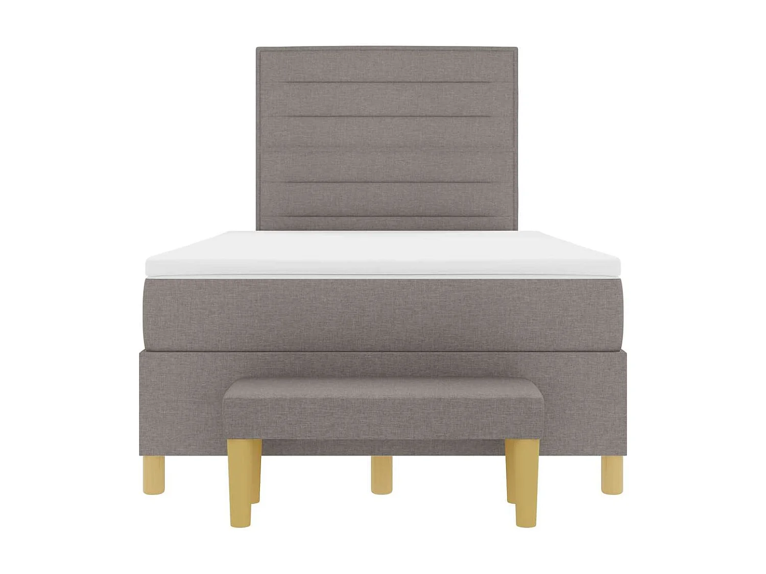 Boxspring bed met hoofdeinde Taupe 200 x 120 cm Stof