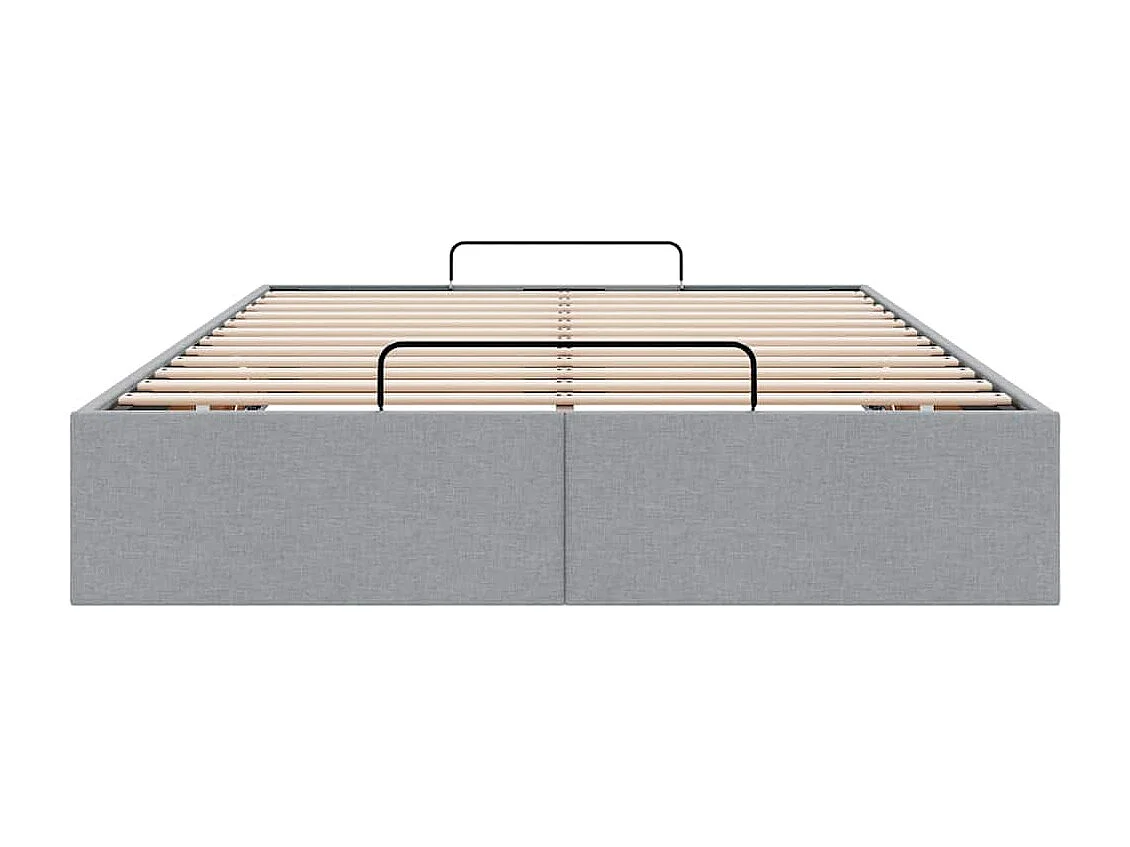 Cadre de lit ottoman sans matelas gris clair 120x200 cm tissu