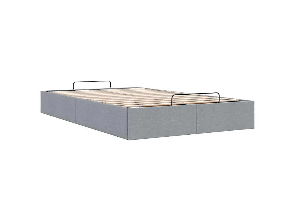 Ottoman-Bett ohne Matratze Hellgrau 120x200 cm Stoff