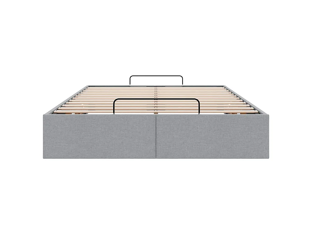 Ottoman-Bett ohne Matratze Hellgrau 120x200 cm Stoff