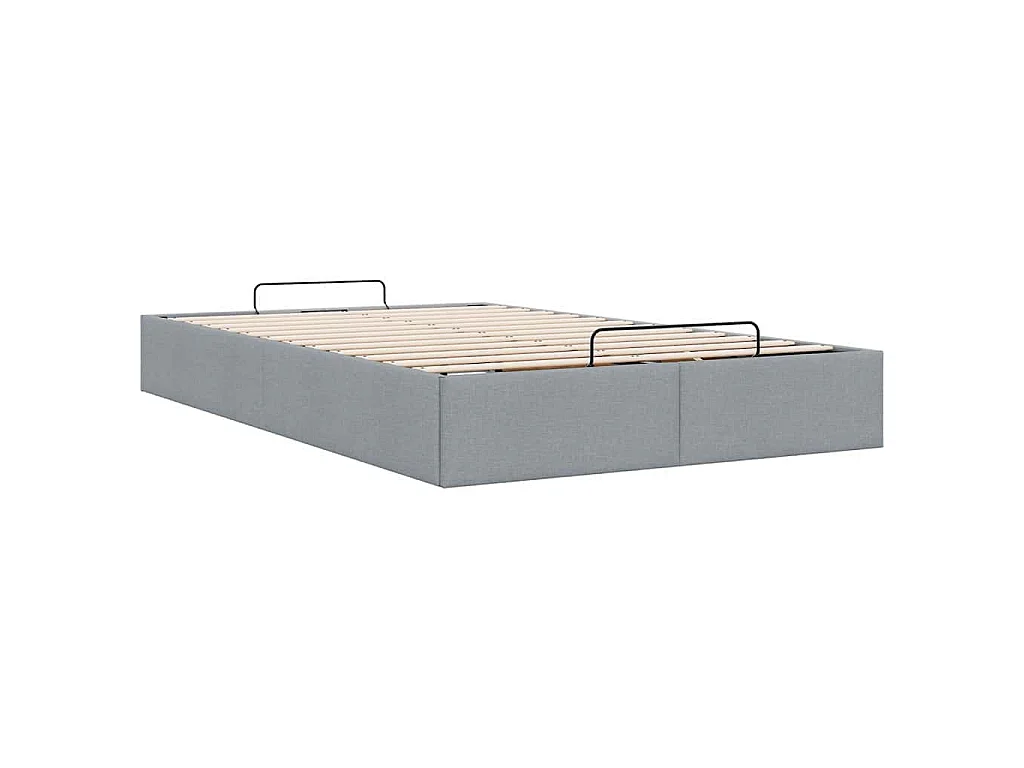 Ottoman-Bett ohne Matratze Hellgrau 120x200 cm Stoff
