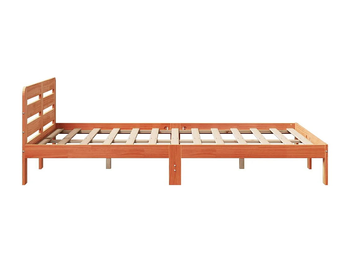 Massivholzbett ohne Matratze Wachsbraun 120x200 cm Kiefernholz