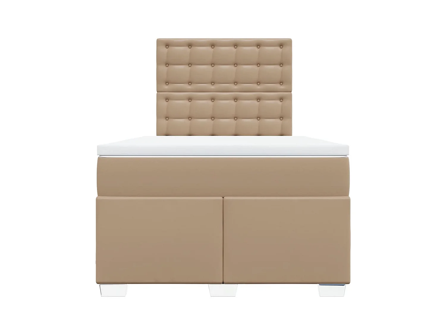 Sommier à lattes de lit matelas cappuccino 120x190cm similicuir