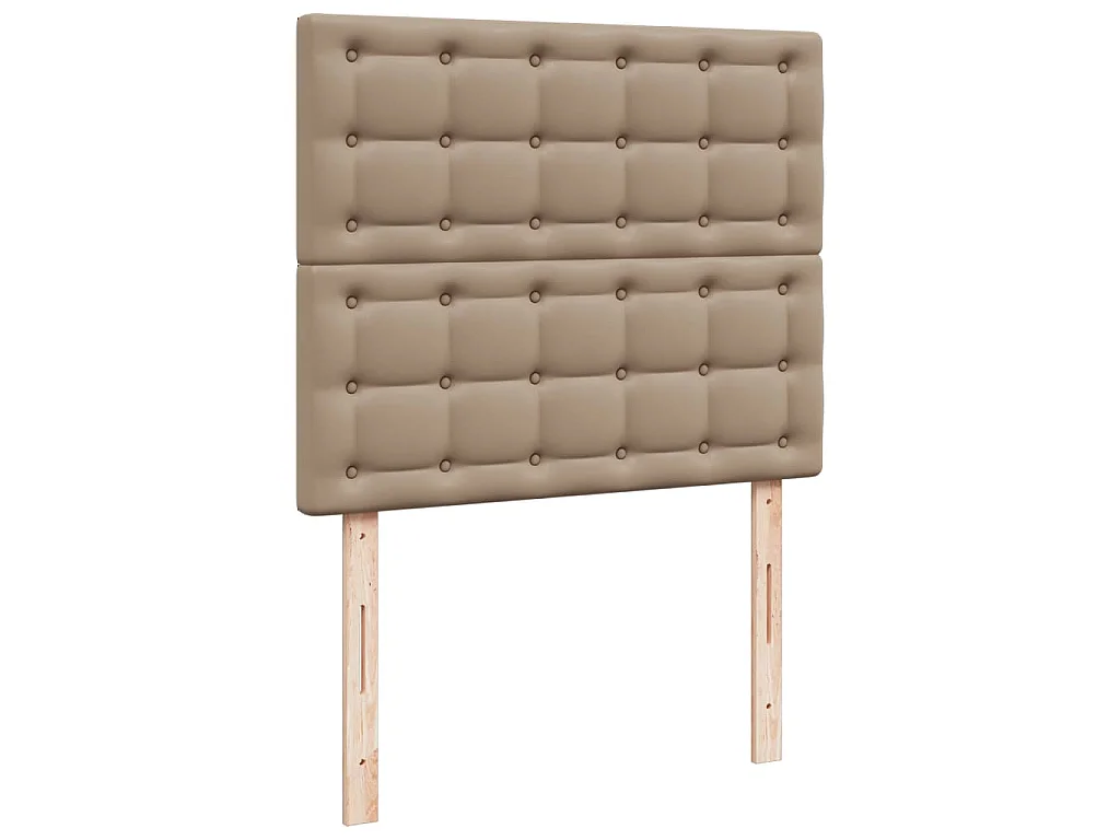 Cama box spring con colchón cuero sintético capuchino 120x190cm