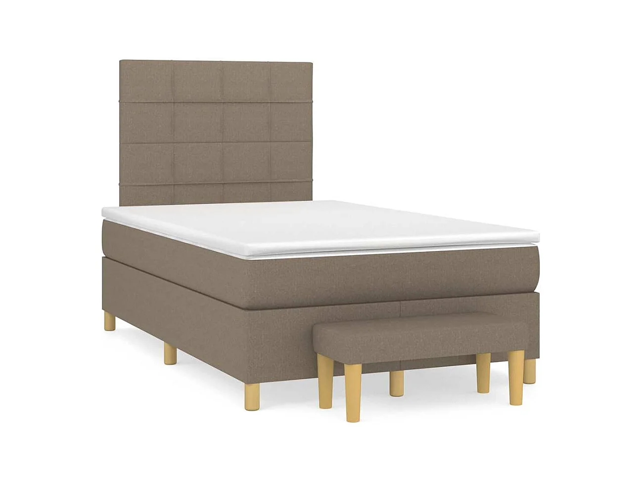 Sommier à lattes de lit avec matelas taupe 120x190 cm tissu