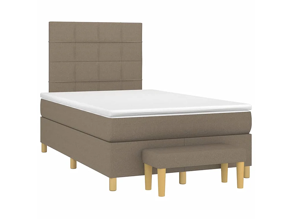 Giroletto a Molle con Materasso Tortora 120x190 cm in Tessuto