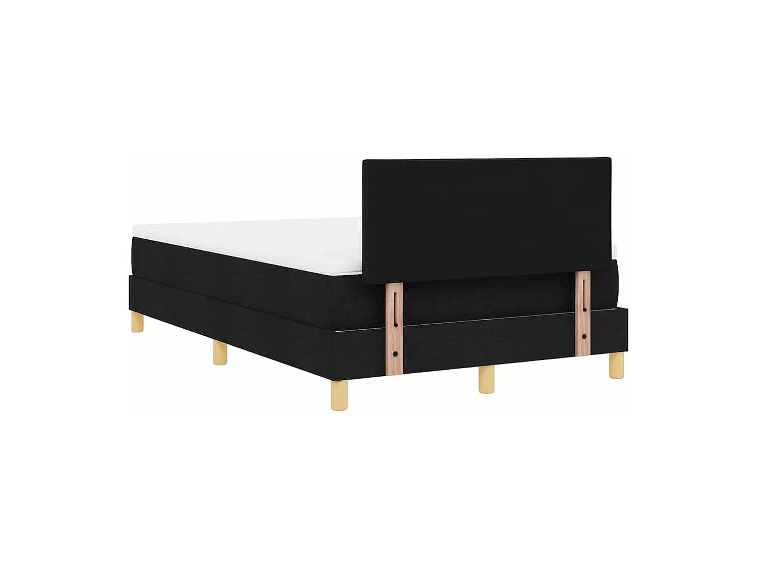 Lit à ressorts avec matelas Noir 120 x 200 cm tissu