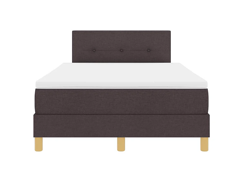 Lit à ressorts avec coussin Marron foncé 120 x 200 cm tissu