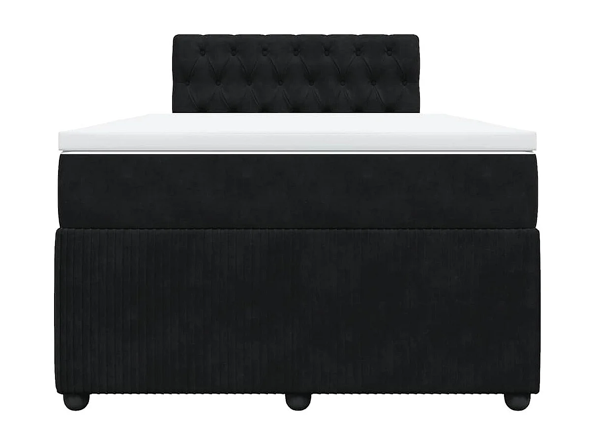 Boxspring met matras fluweel zwart 120x190 cm