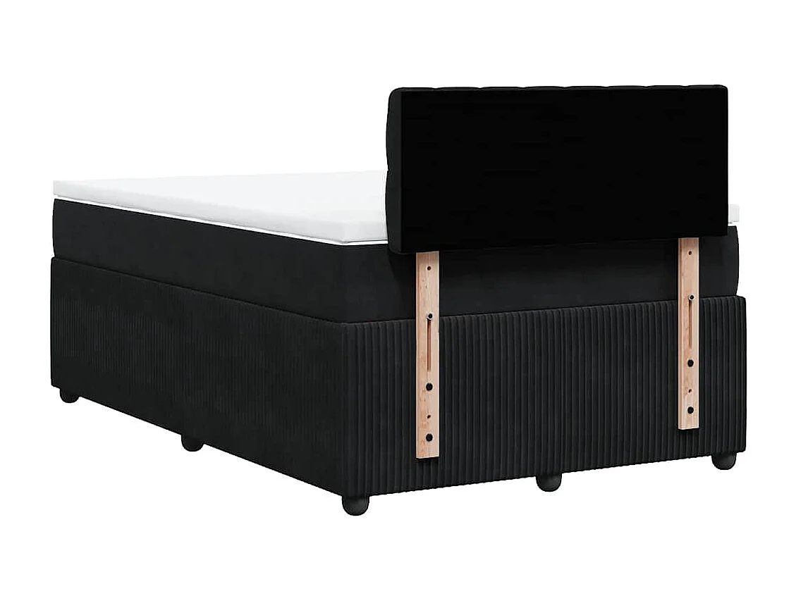 Boxspring met matras fluweel zwart 120x190 cm