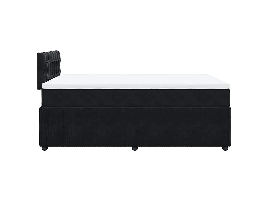 Giroletto a Molle con Materasso Nero 120x190 cm in Velluto