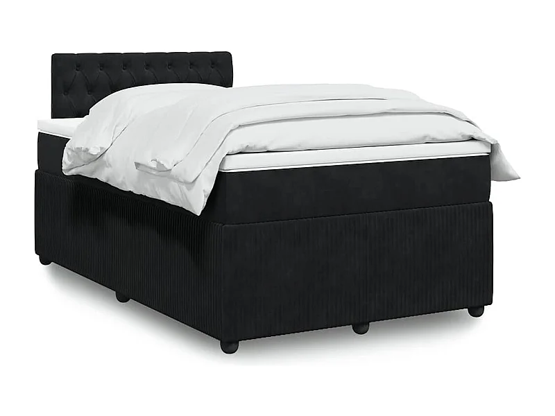 Boxspringbett mit Matratze Schwarz 120x190 cm Samt