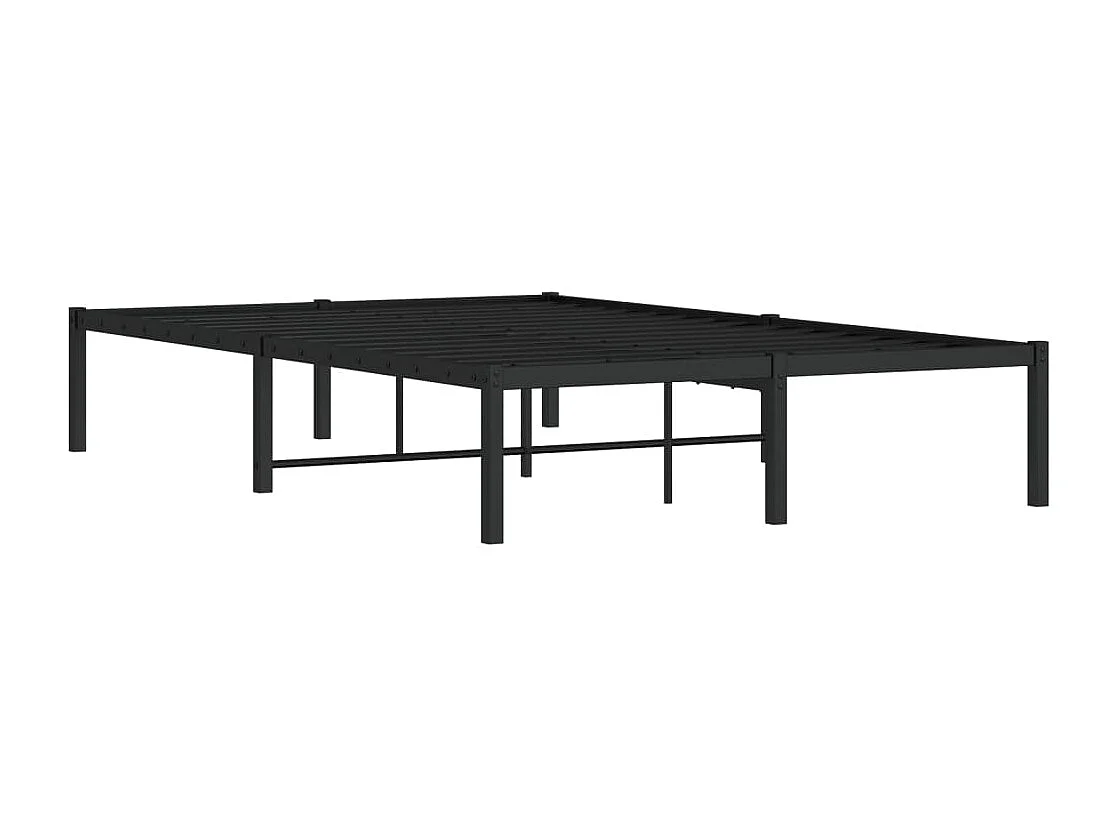 Cadre de lit métal sans matelas noir 120x190 cm