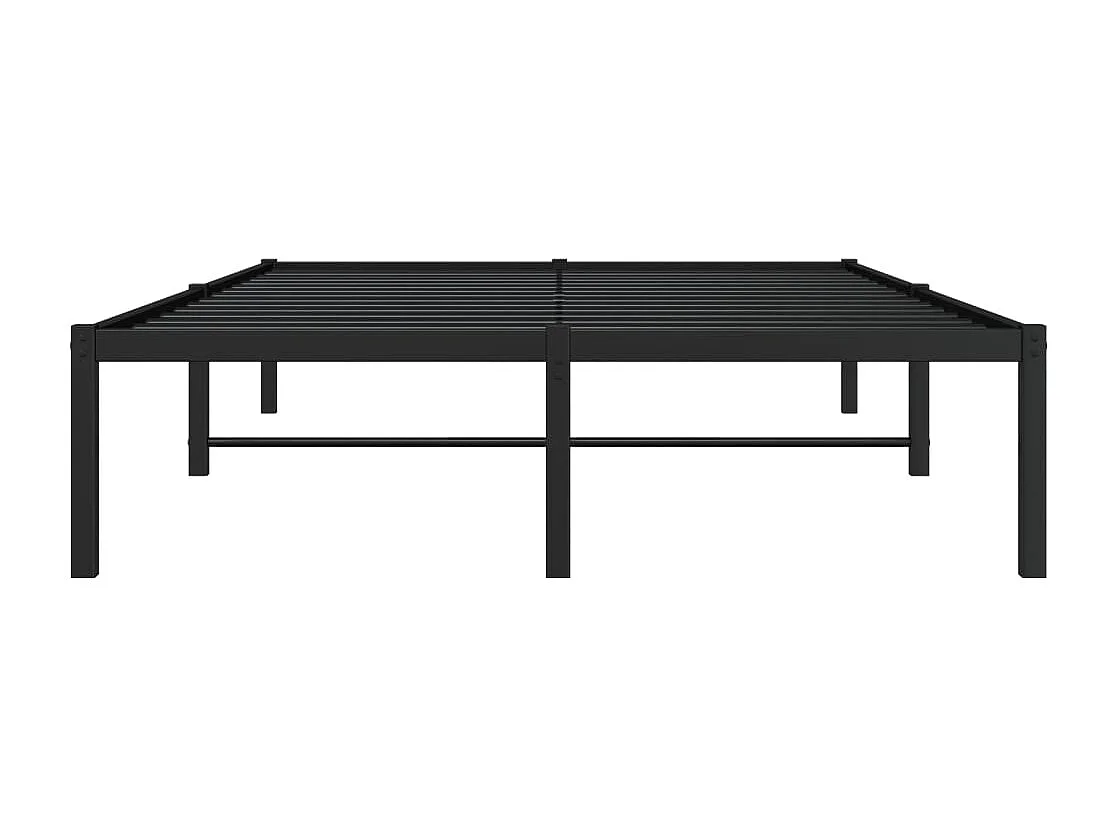 Cadre de lit métal sans matelas noir 120x190 cm