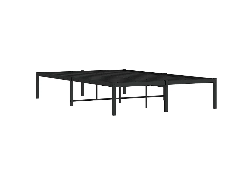 Cadre de lit métal sans matelas noir 120x190 cm