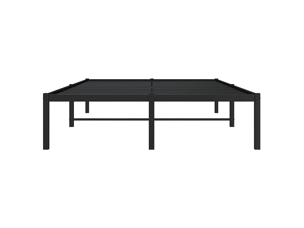Cadre de lit métal sans matelas noir 120x190 cm