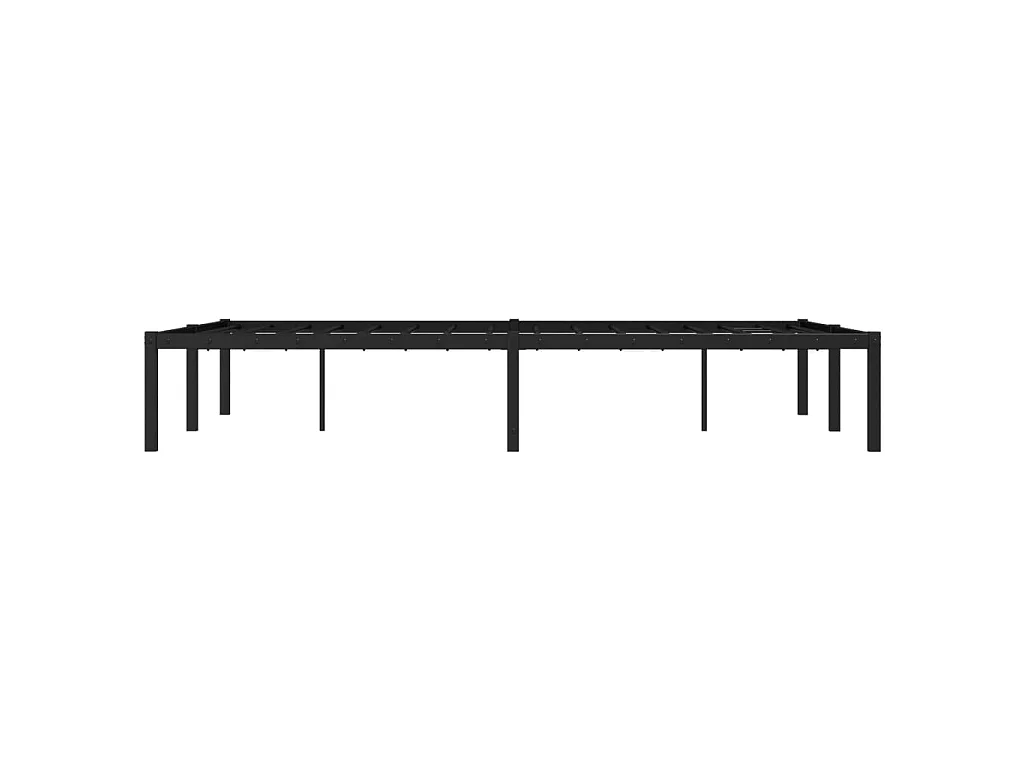 Cadre de lit métal sans matelas noir 120x190 cm