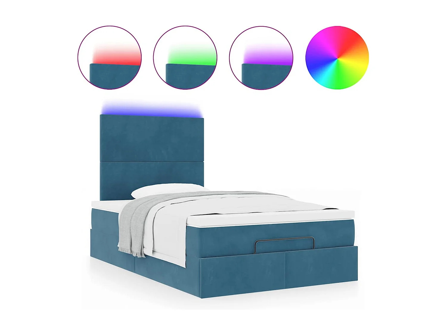 Ottoman bed met matrassen en LED's 120x190cm fluweel