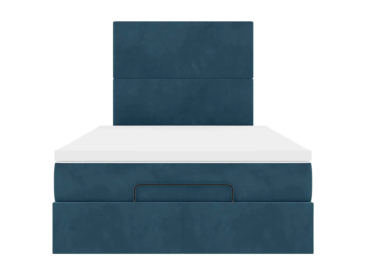 Ottoman-Bett mit Matratzen & LEDs Dunkelblau 120x190 cm Samt