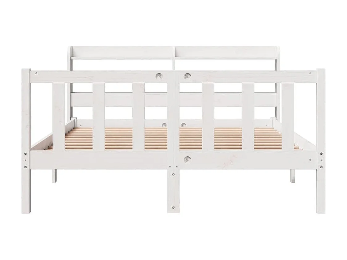 Cadre de lit sans matelas blanc 120x200 cm bois de pin massif