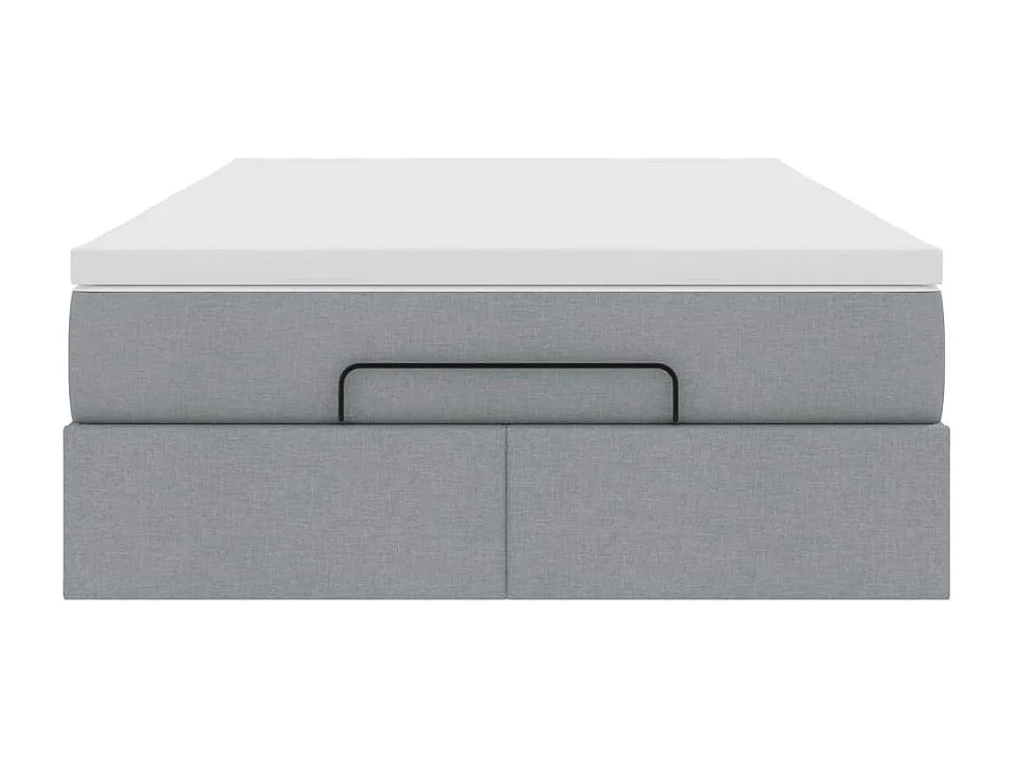 Cadre de lit ottoman avec matelas gris clair 120x190 cm tissu