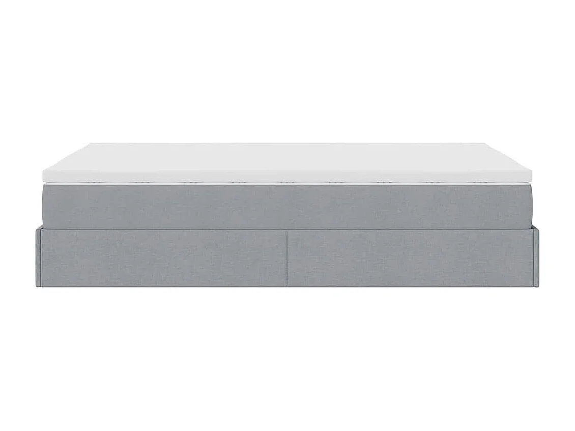 Cadre de lit ottoman avec matelas gris clair 120x190 cm tissu