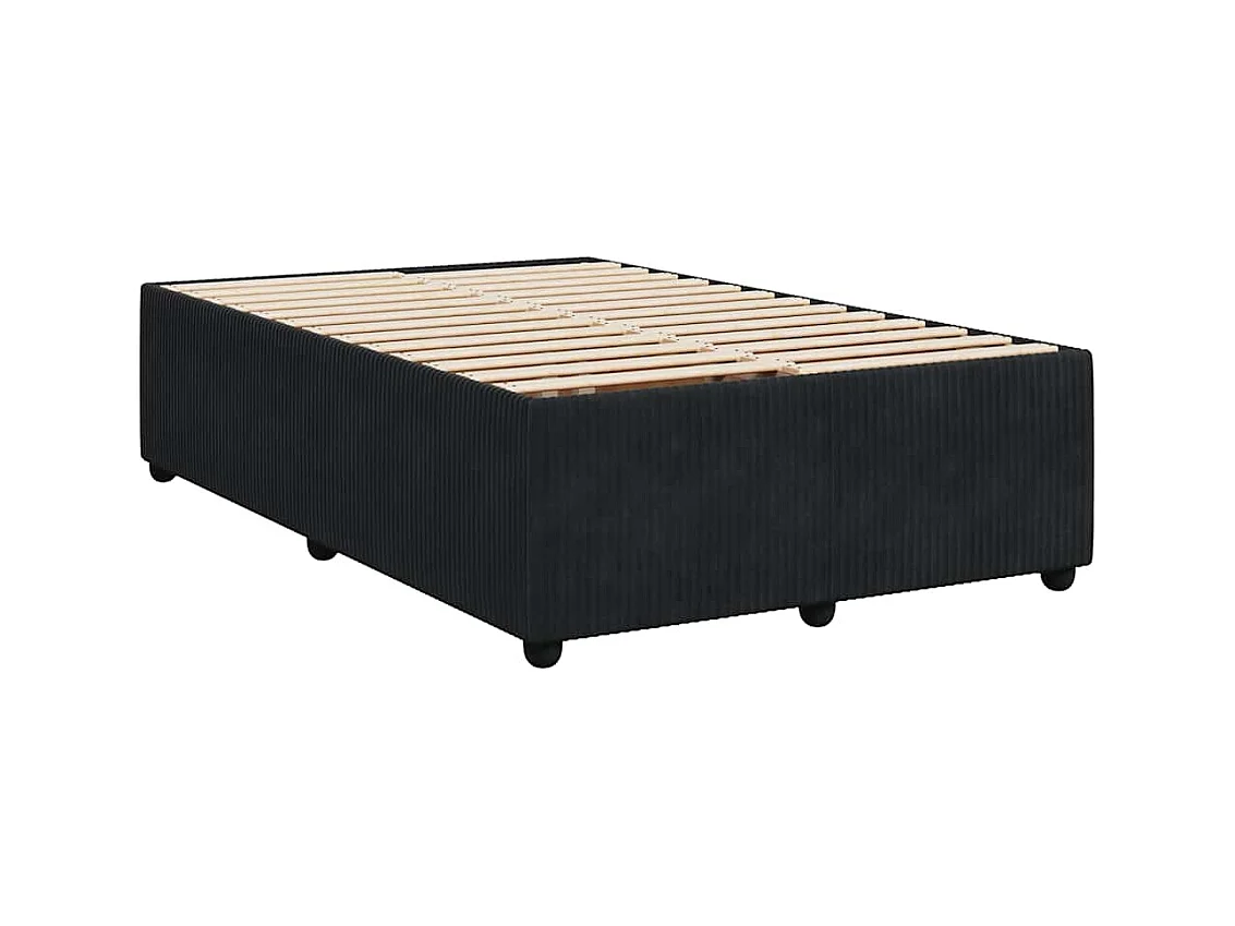 Sommier à lattes de lit avec matelas noir 120x190 cm velours