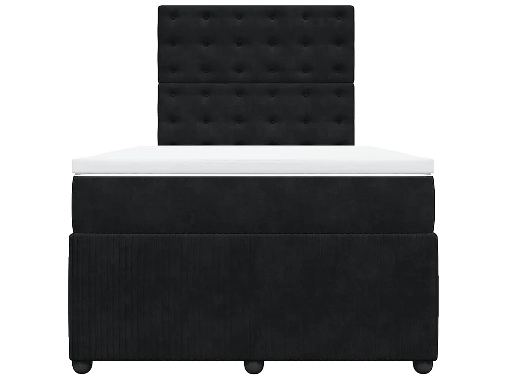 Giroletto a Molle con Materasso Nero 120x190 cm in Velluto