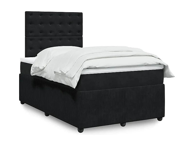 Boxspringbett mit Matratze Schwarz 120x190 cm Samt