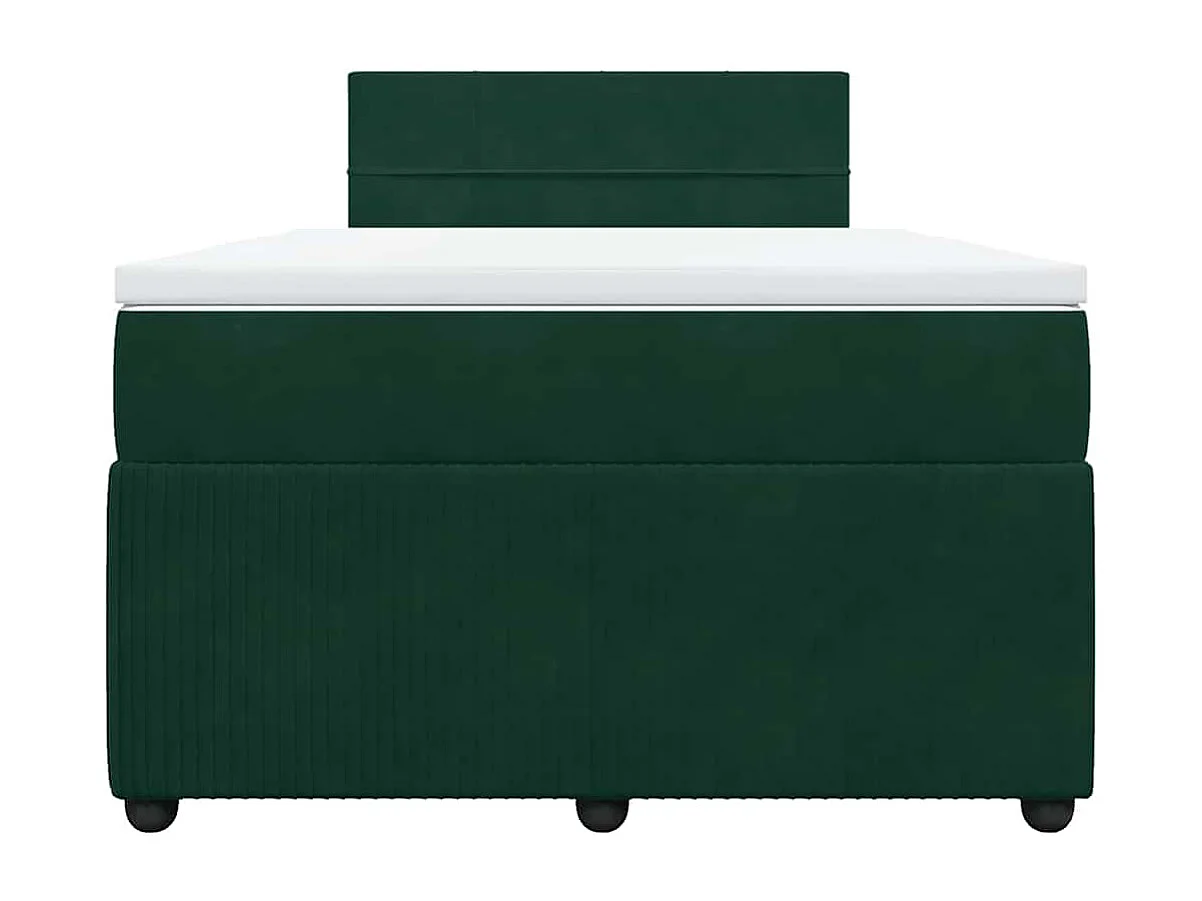 Sommier à lattes de lit et matelas Vert foncé 120x200cm Velours