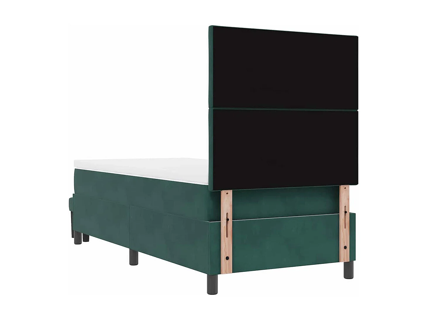 Cama Box com colchão Verde Escuro 100 x 200 cm Veludo