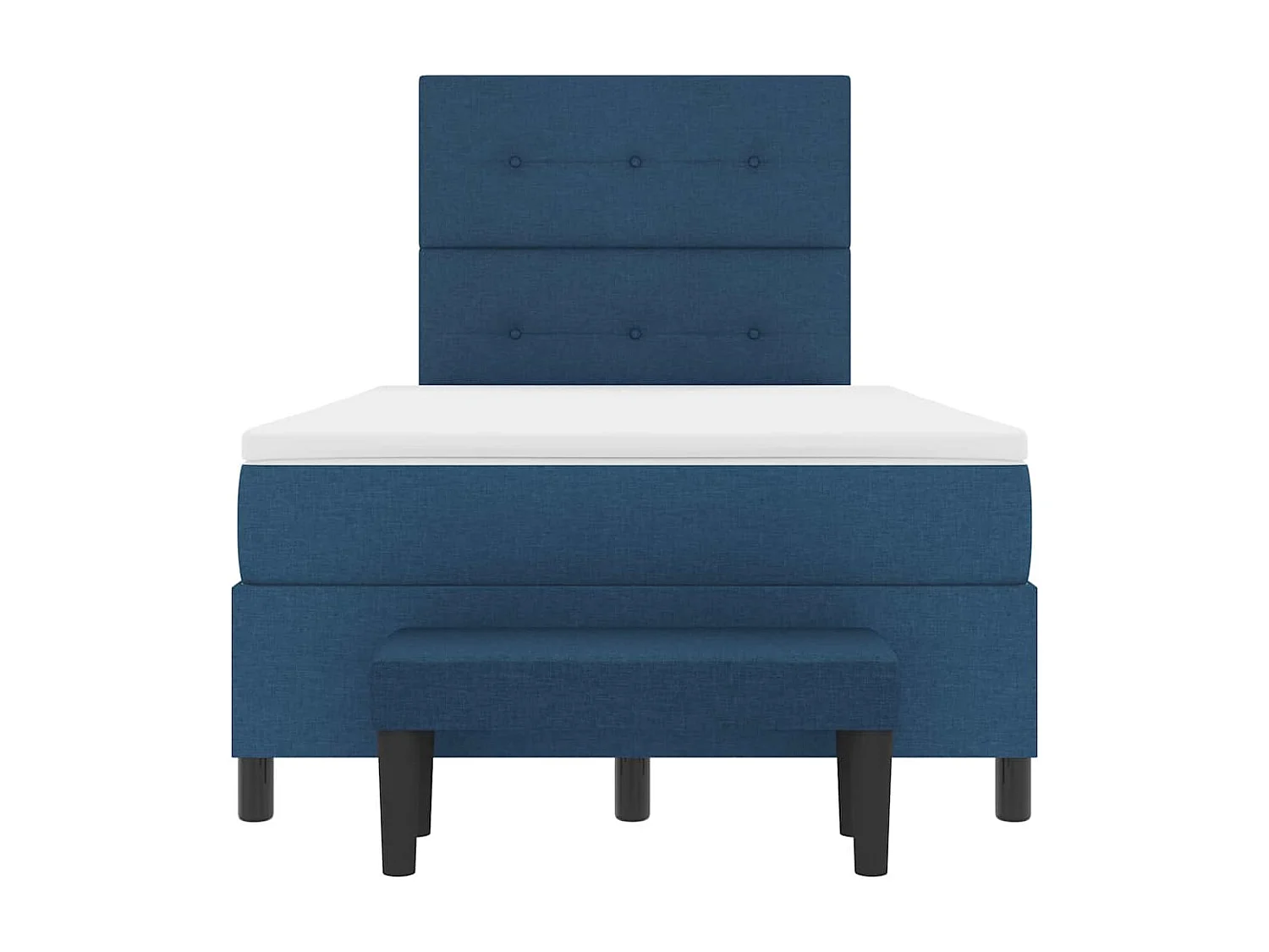 Boxspringbett mit Matratze mit Kopfteil Blau 120 x 190 cm Stoff