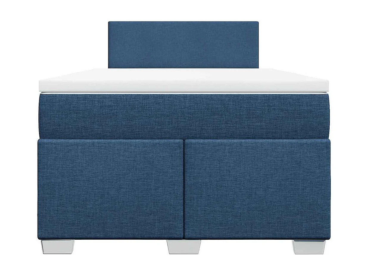 Sommier à lattes de lit avec matelas bleu 120x190 cm tissu