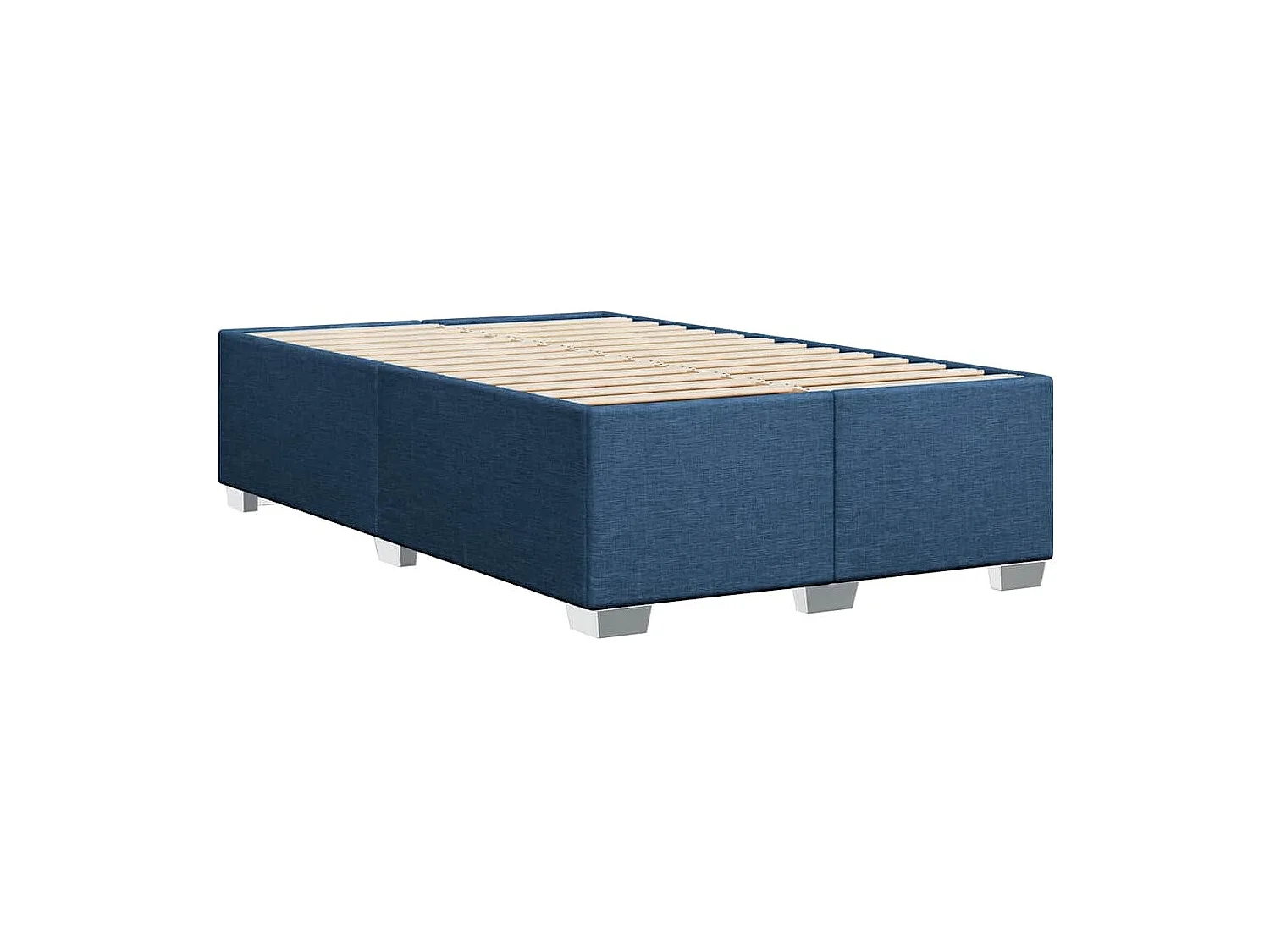 Sommier à lattes de lit avec matelas bleu 120x190 cm tissu