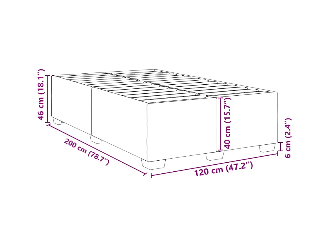 Bedframe zonder matras 120x200 cm stof zwart