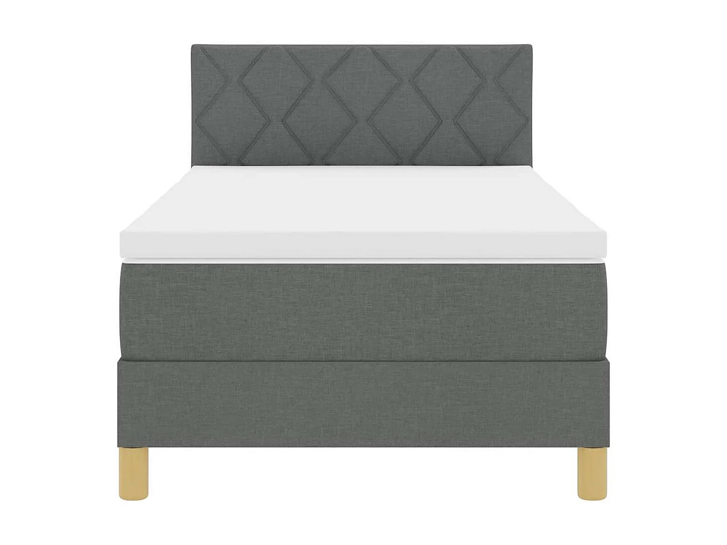 Letto a molle con cuscino Grigio scuro 100 x 200 cm Tessuto