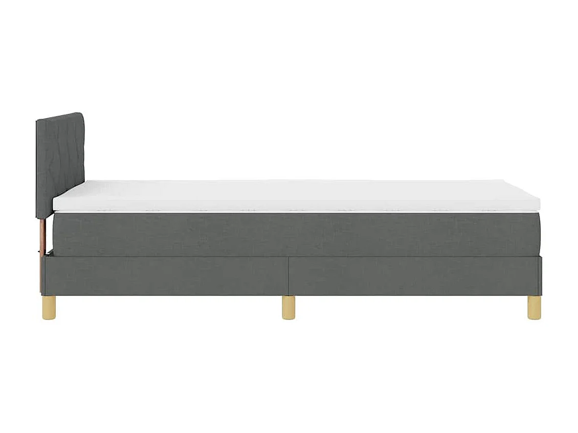 Letto a molle con cuscino Grigio scuro 100 x 200 cm Tessuto