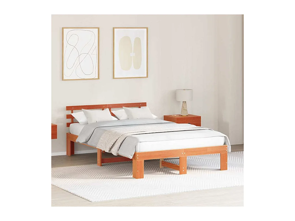 Cadre de lit Marron 120 x 200 cm Bois de pin massif