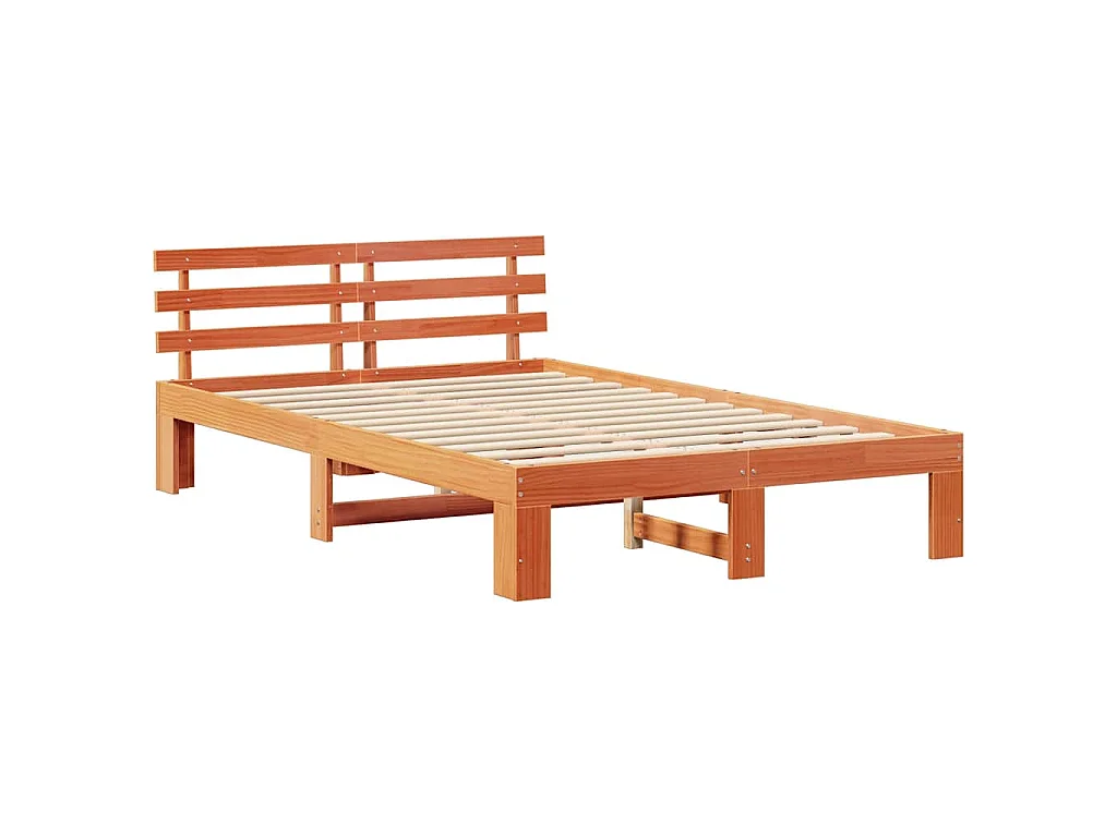 Estrutura da Cama com cabeceira Marrom Cera 120 x 200 cm