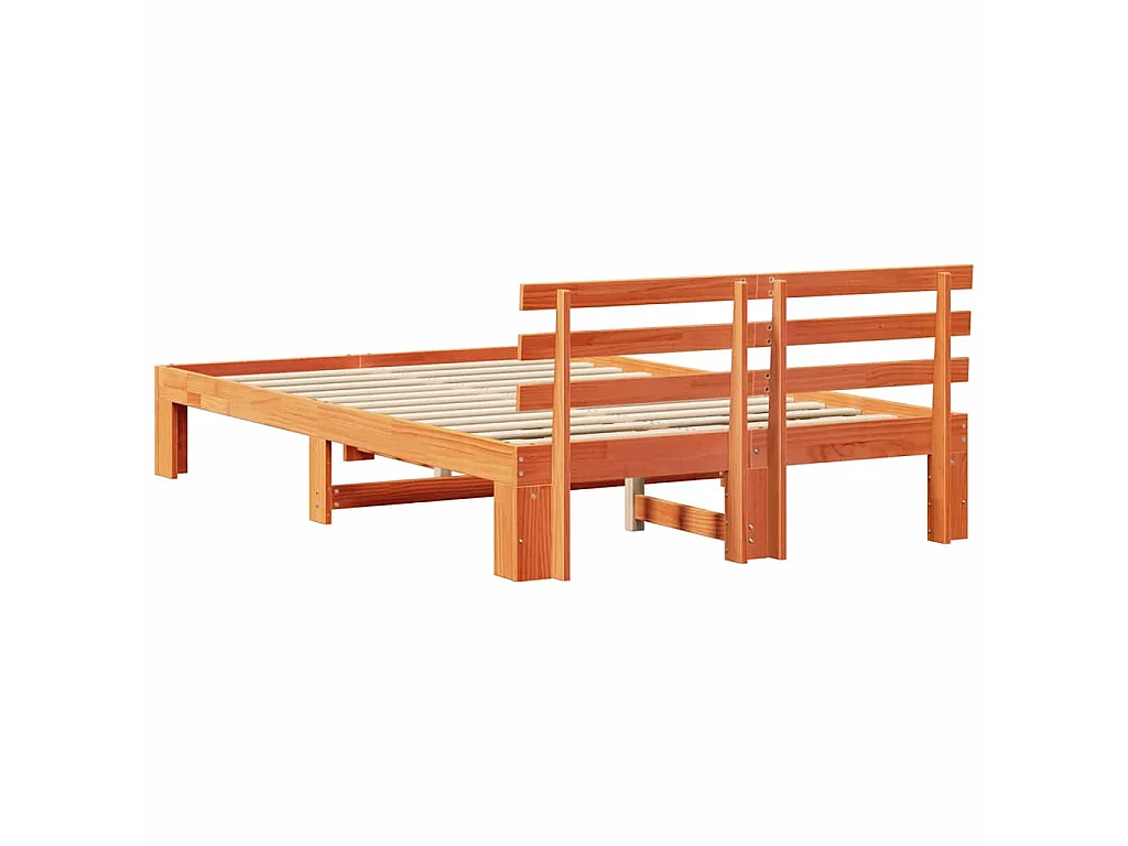 Estrutura da Cama com cabeceira Marrom Cera 120 x 200 cm