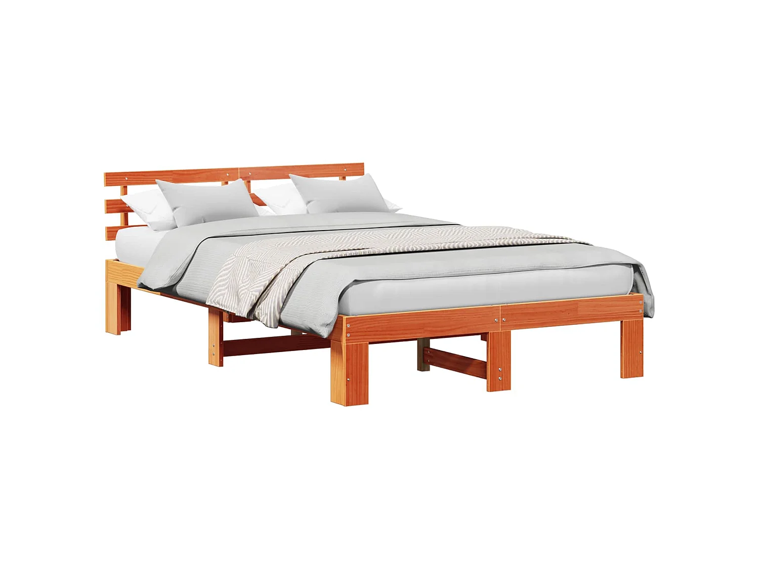 Estrutura da Cama com cabeceira Marrom Cera 120 x 200 cm