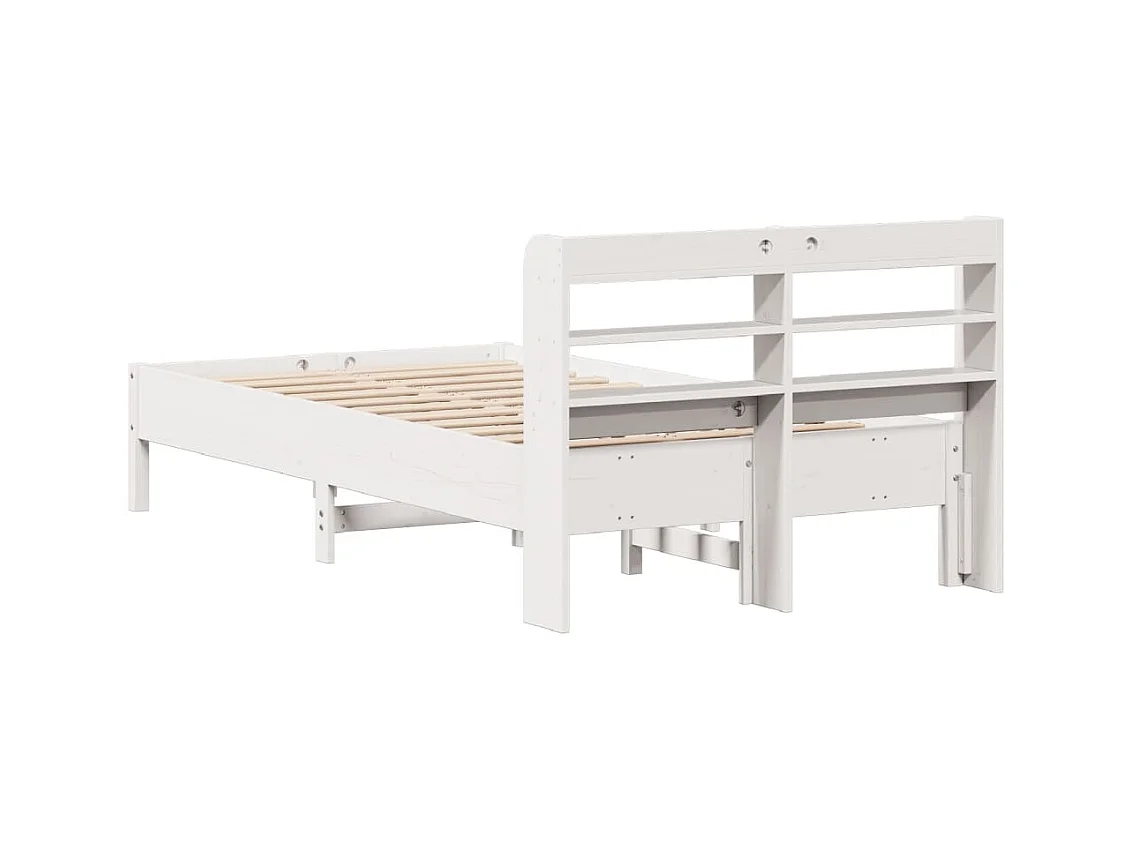 Cadre de lit sans matelas blanc 120x190 cm bois de pin massif