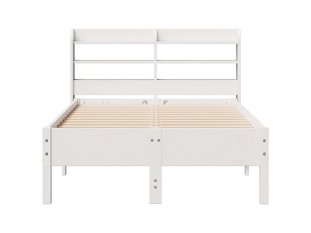 Bedframe zonder matras massief grenenhout wit 120x190 cm