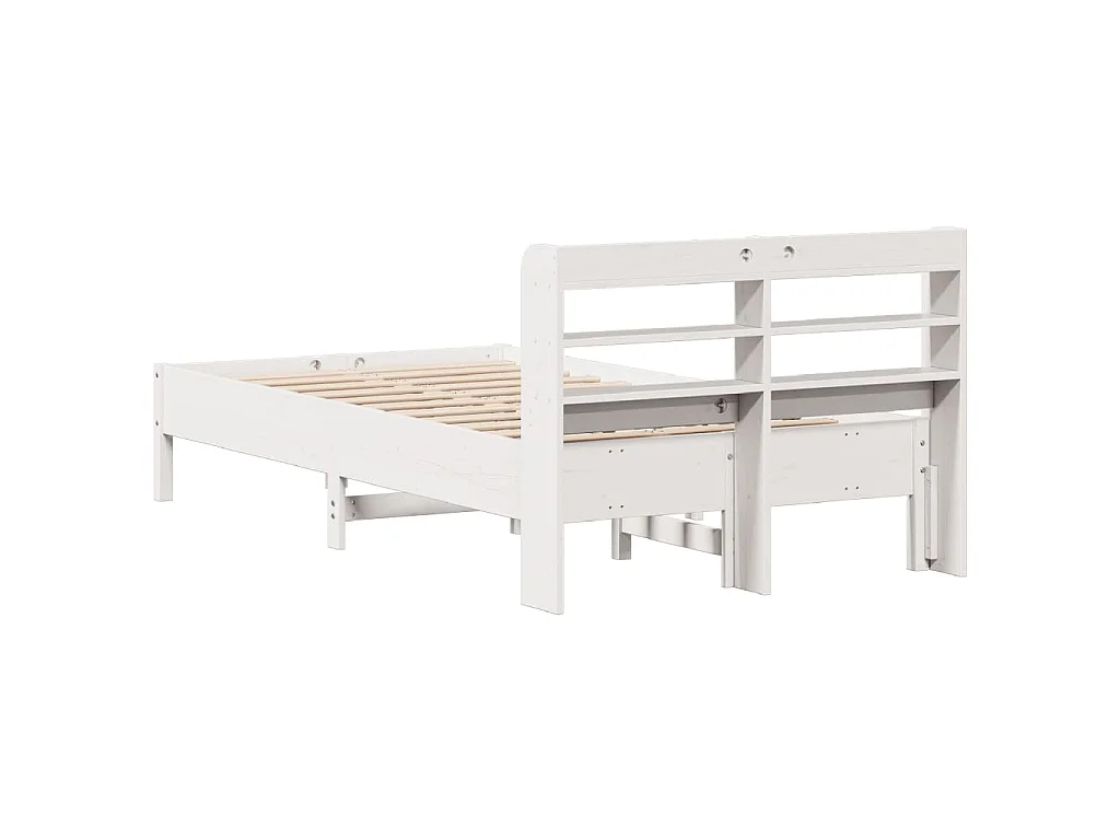Bedframe zonder matras massief grenenhout wit 120x190 cm